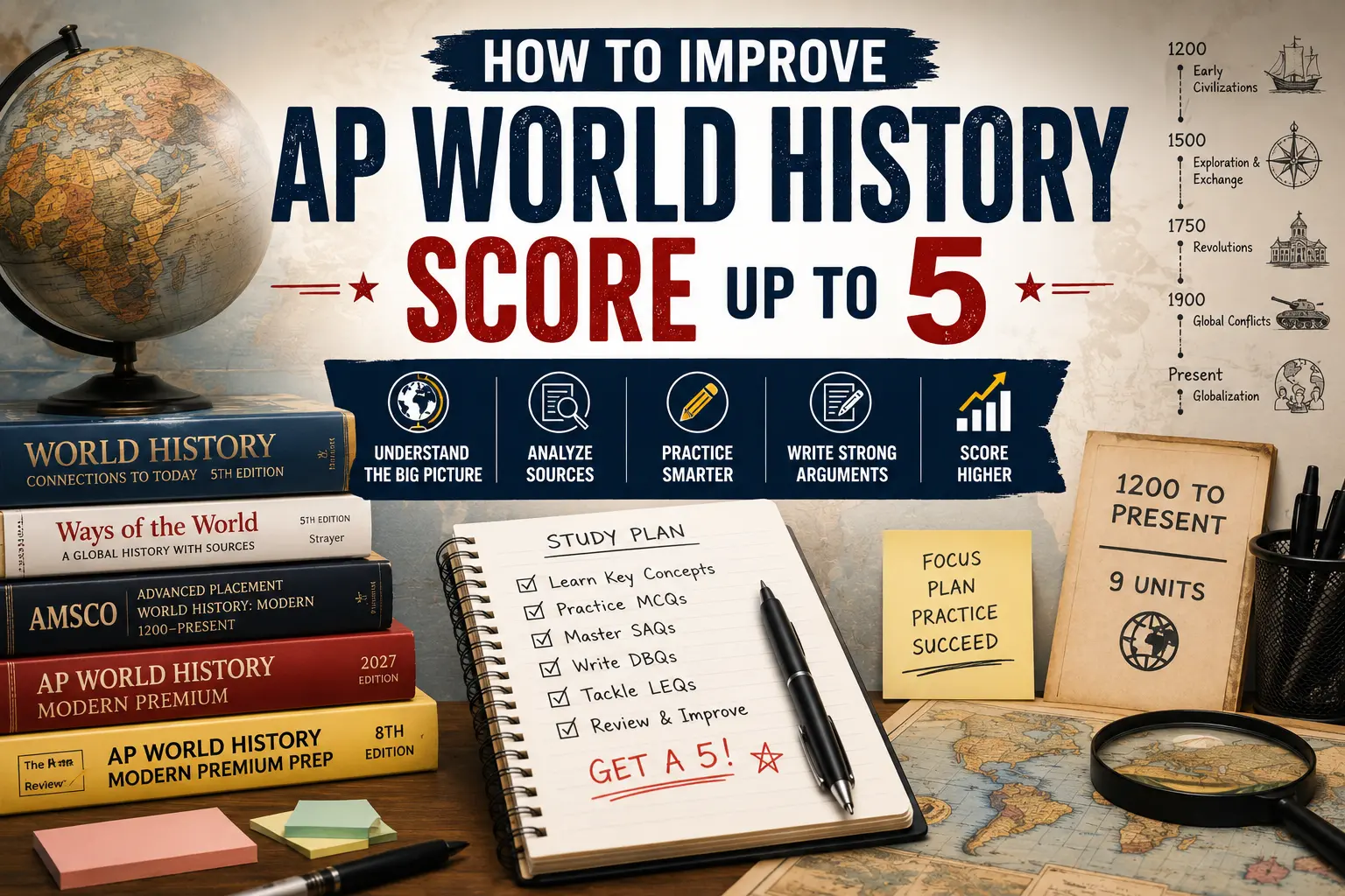 How to Improve AP World History Score Up to 5: Complete Study Guide